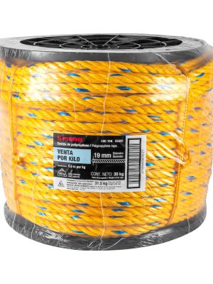 44491 - Kilo de cuerda amarilla de polipropileno 19mm, carrete 30kg