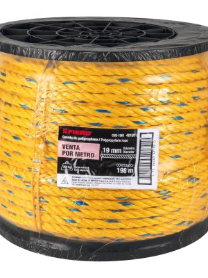 40181 - Metro de cuerda amarilla de polipropileno 19mm, carrete 198m