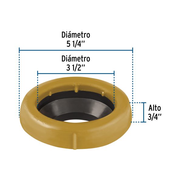 49358 - Cuello de cera con guía para WC, 170 g, Foset