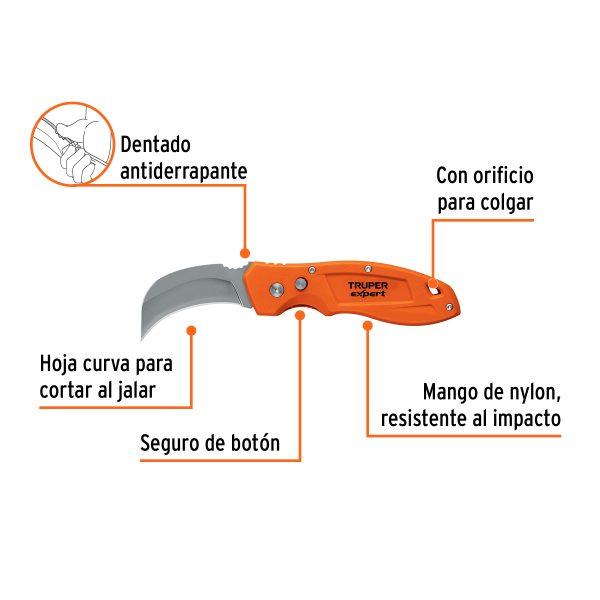12725 - Cuchillo abatible 7' para linóleo con mango de nylon, Expert