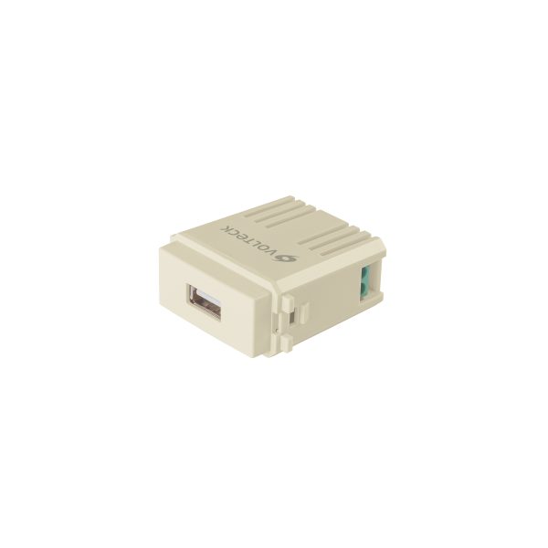 48108 - Módulo puerto USB, línea Italiana, color marfil, Volteck