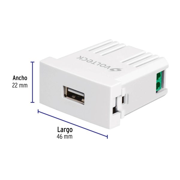 46086 - Cargador USB a la pared, 2.1A, línea Oslo, color blanco