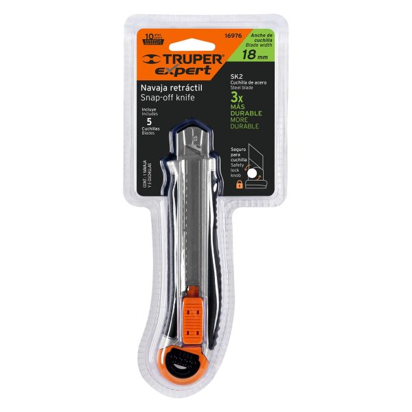 16976 - Cutter 18 mm trabajo pesado c/alma metálica y grip, Expert