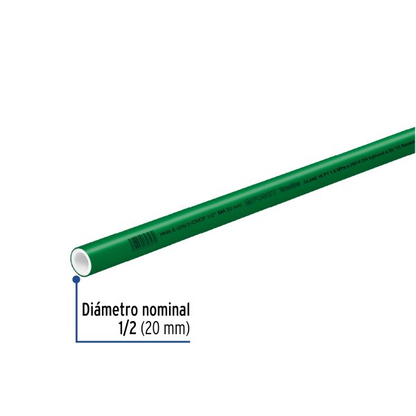 49897 - Tubo de 20mm (1/2') PPR hidráulico, 4m, 0.5kg, FOSET