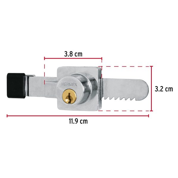 43535 - Cerradura para vitrina, HERMEX