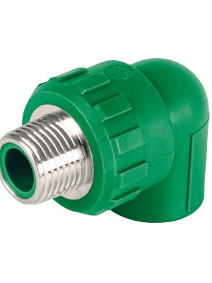 49855 - Codo 90° PPR,  1/2', rosca macho con inserto metálico, Foset