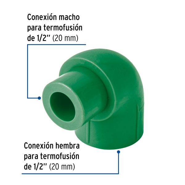 45551 - Codo 90° PPR,  1/2', macho-hembra, Foset