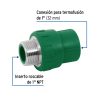 49881 - Adaptador PPR 1' macho con inserto metálico, Foset