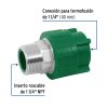 CV-614FC1.jpg 45450 - Adaptador PPR 1-1/4' macho con inserto metálico, Foset