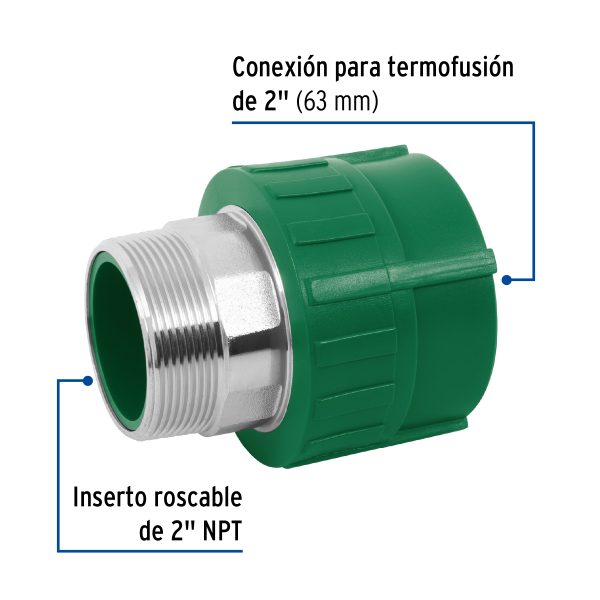CV-616FC1.jpg 45452 - Adaptador PPR 2' macho con inserto metálico, Foset
