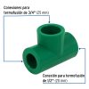 49845 - Tee reducida de PPR 3/4' x 1/2' x 3/4', Foset