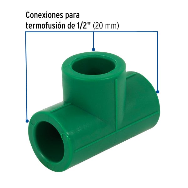 49832 - Tee sencilla de PPR 1/2', Foset