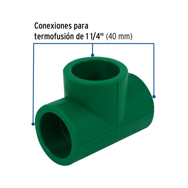 45465 - Tee sencilla de PPR 1-1/4', Foset