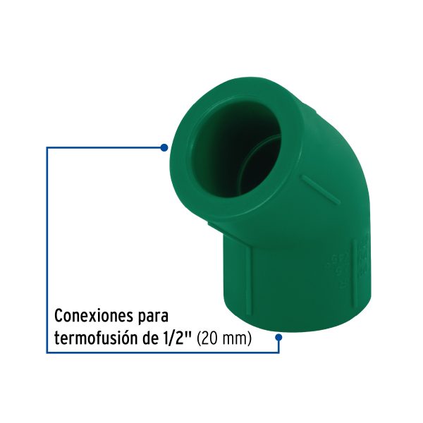 49867 - Codo 45° de PPR, 1/2' (20mm), FOSET