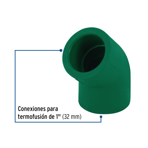 49869 - Codo 45° de PPR, 1' (32mm), FOSET
