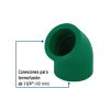 45462 - Codo 45° de PPR, 1-1/4' (40mm), FOSET