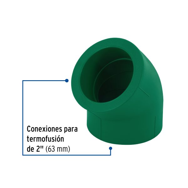 45464 - Codo 45° de PPR, 2' (63mm), FOSET