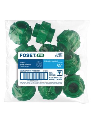 CV-962E1.jpg 45557 - Tuerca unión PPR, plástica, 3/4', Foset