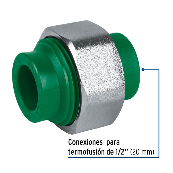 49810 - Tuerca unión PPR, tuerca latón,  1/2', Foset