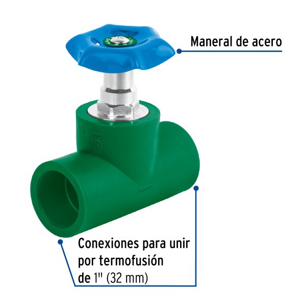 41982 - Válvula de globo PPR, 1' (32mm), FOSET