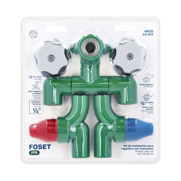 46035 - KIT PPR para instalación regadera, con manerales, Foset