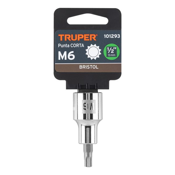 101293 - Dado punta corta bristol M6, cuadro 1/2', Truper