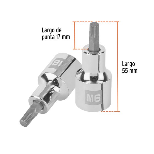 101293 - Dado punta corta bristol M6, cuadro 1/2', Truper