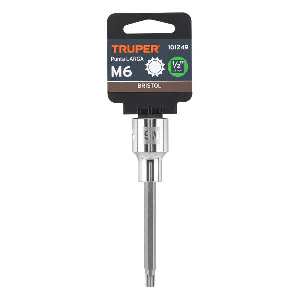 101249 - Dado punta larga bristol M6, cuadro 1/2', Truper