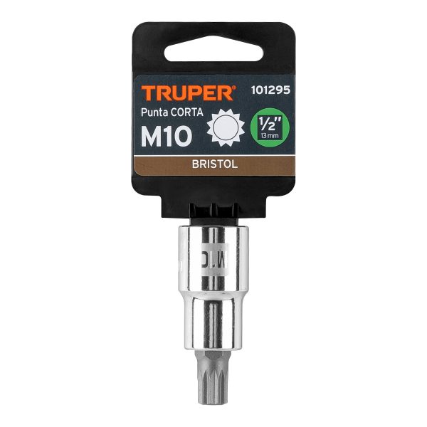 101295 - Dado punta corta bristol M10, cuadro 1/2', Truper