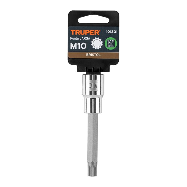 101301 - Dado punta larga bristol M10, cuadro 1/2', Truper