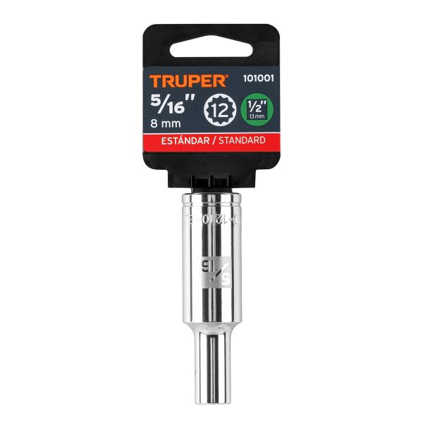 101001 - Dado largo de 5/16' 12 puntas, cuadro 1/2', Truper