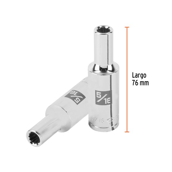 101001 - Dado largo de 5/16' 12 puntas, cuadro 1/2', Truper