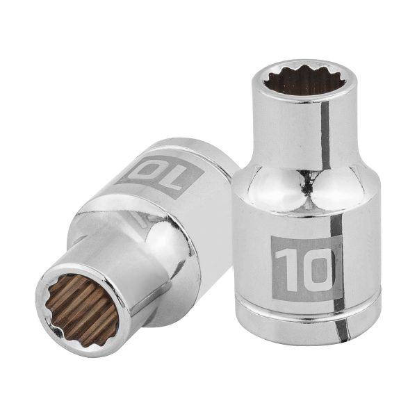 13524 - Dado de 10 mm, 12 puntas, cuadro 1/2', Truper