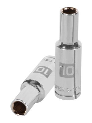 13350 - Dado largo de 10 mm, 6 puntas, cuadro 1/2', Truper