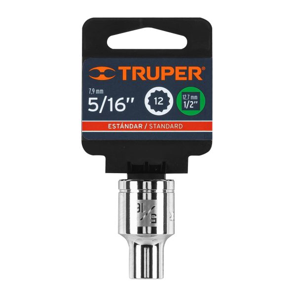 13299 - Dado de 5/16', 12 puntas, cuadro 1/2', Truper