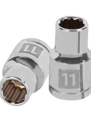 13525 - Dado de 11 mm, 12 puntas, cuadro 1/2', Truper