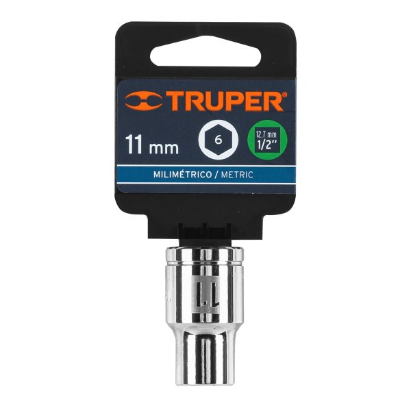13261 - Dado de 11 mm, 6 puntas, cuadro 1/2', Truper