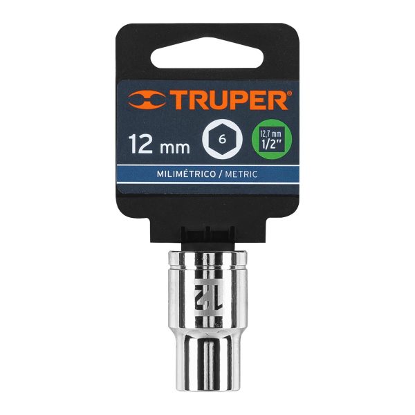 13262 - Dado de 12 mm, 6 puntas, cuadro 1/2', Truper