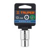 13263 - Dado de 13 mm, 6 puntas, cuadro 1/2', Truper