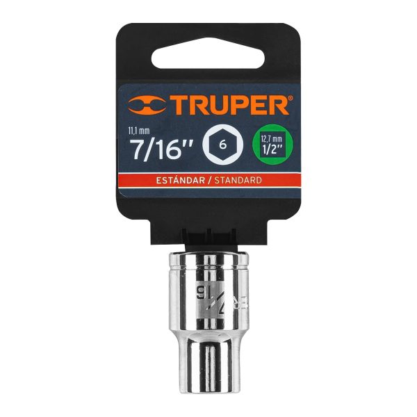 13231 - Dado de 7/16', 6 puntas, cuadro 1/2', Truper