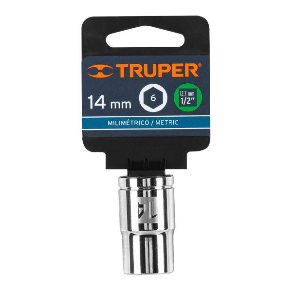 13264 - Dado de 14 mm, 6 puntas, cuadro 1/2', Truper