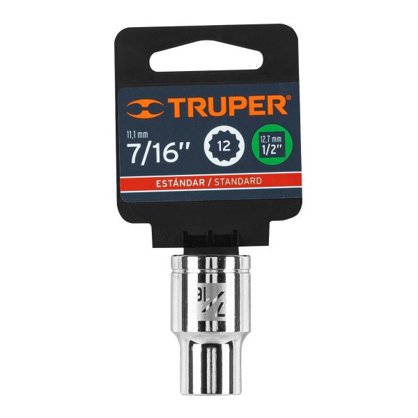 13301 - Dado de 7/16', 12 puntas, cuadro 1/2', Truper