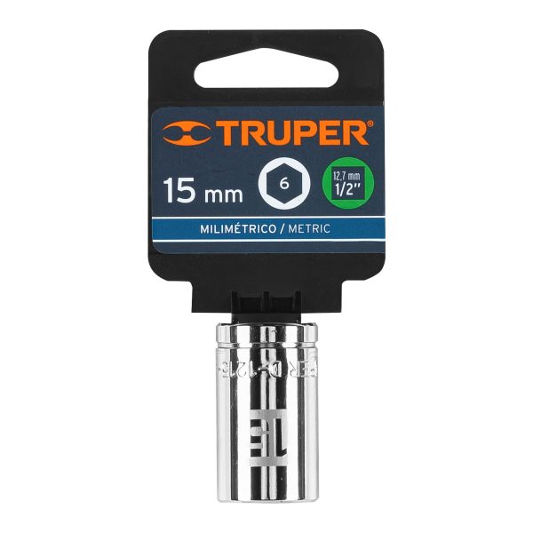 13265 - Dado de 15 mm, 6 puntas, cuadro 1/2', Truper