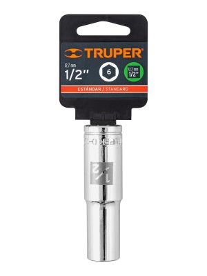 13325 - Dado largo de 1/2', 6 puntas, cuadro 1/2', Truper