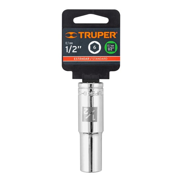 13325 - Dado largo de 1/2', 6 puntas, cuadro 1/2', Truper