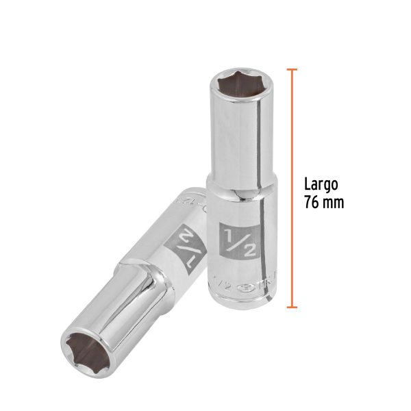 13325 - Dado largo de 1/2', 6 puntas, cuadro 1/2', Truper