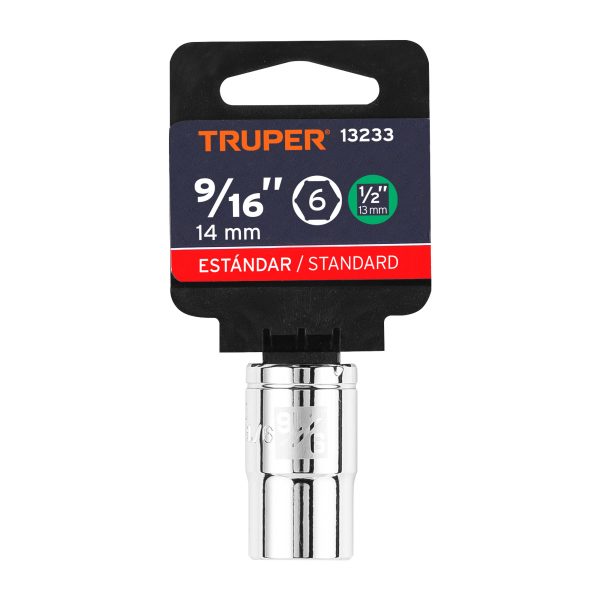 13233 - Dado de 9/16', 6 puntas, cuadro 1/2', Truper