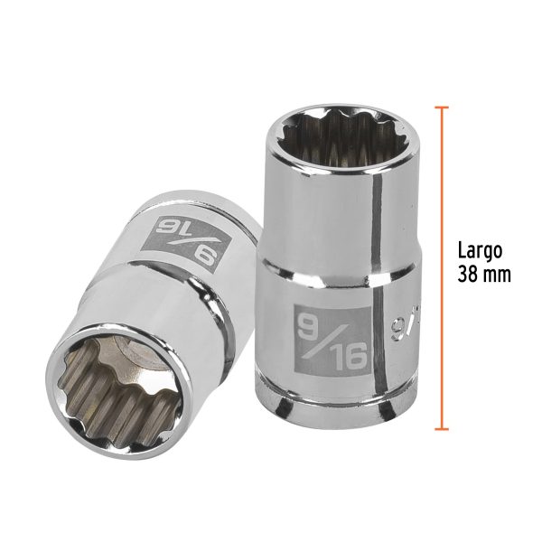 13303 - Dado de 9/16', 12 puntas, cuadro 1/2', Truper