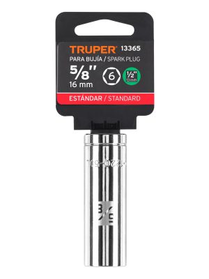 13365 - Dado largo para bujía de 5/8', 6 puntas, cuadro de 1/2'