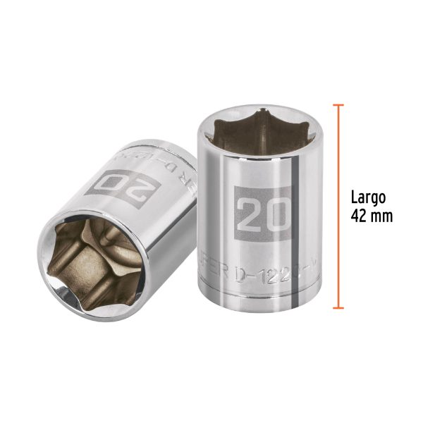 13270 - Dado de 20 mm, 6 puntas, cuadro 1/2', Truper